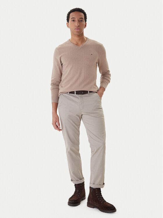 Tommy Hilfiger Tommy Hilfiger Sweter Essential MW0MW14745 Beżowy Regular Fit