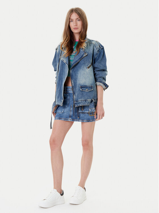 Guess Guess Jeansová bunda W5YN70 D4XYZ Modrá Regular Fit