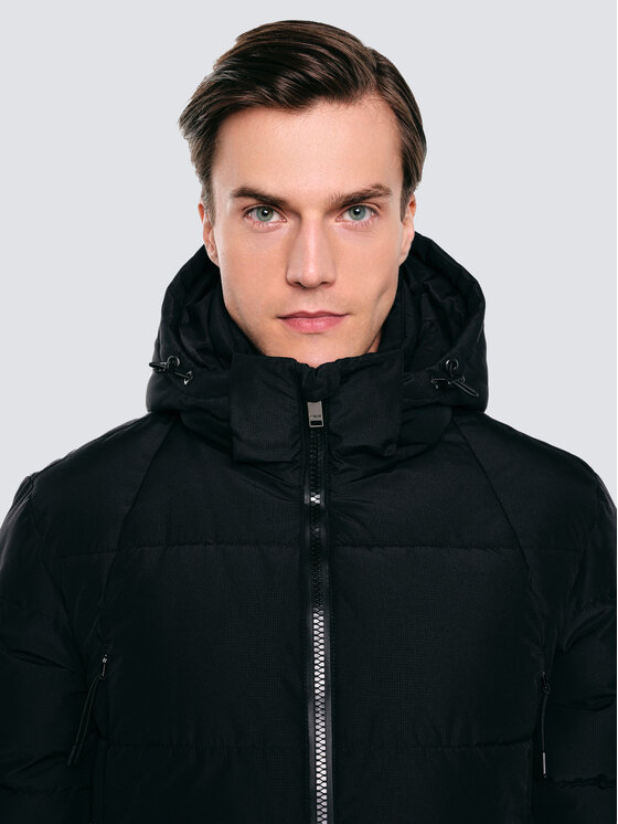 BIG STAR BIG STAR Płaszcz zimowy MIKRONOS Czarny Basic Fit