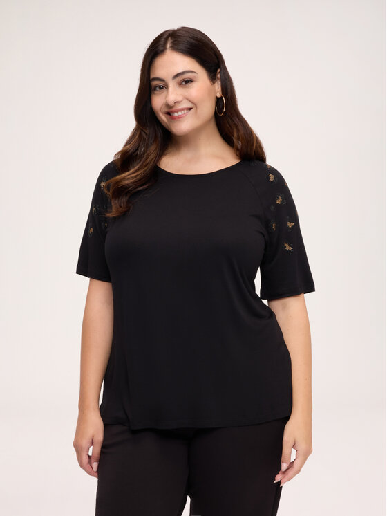 Fiorella Rubino Fiorella Rubino T-shirt G00KL009617N033 Nero Regular Fit