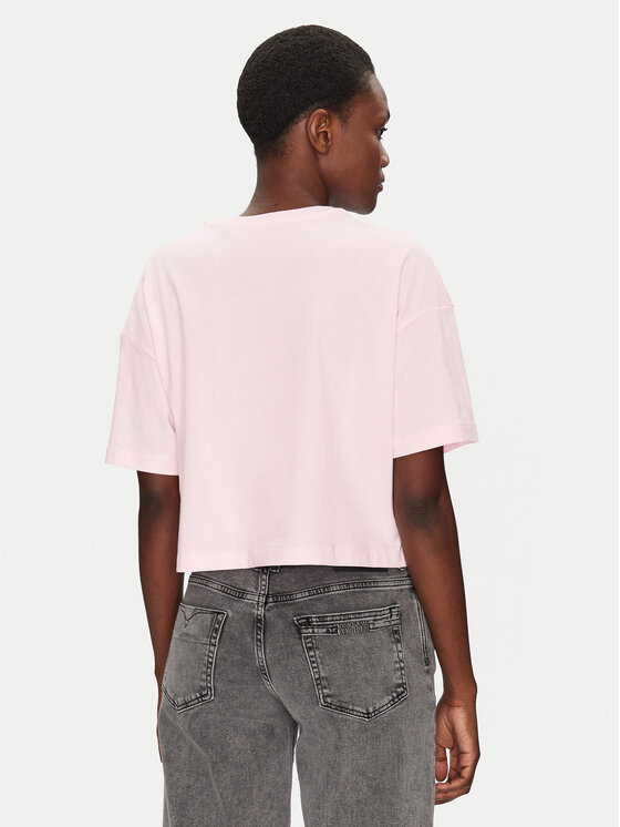 Converse Converse T-Shirt Thorned 10028306-A03 Różowy Oversize