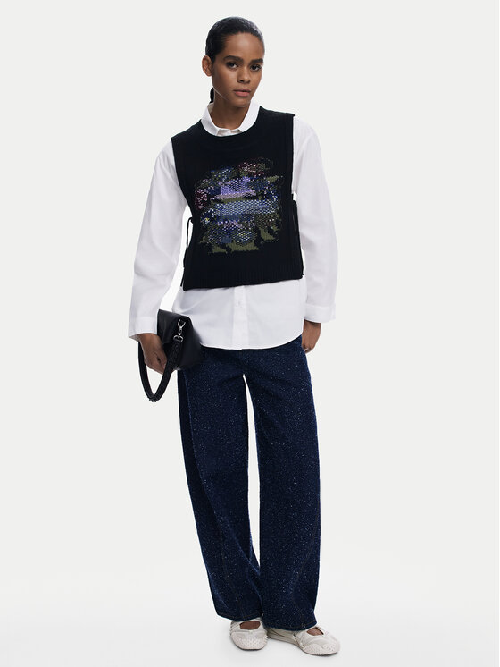Desigual Desigual Риза Chaleco 25WWCW01 Бял Regular Fit