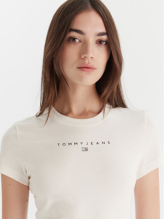 Tommy Jeans Tommy Jeans T-Shirt Bling Linear DW0DW21550 Biały Slim Fit