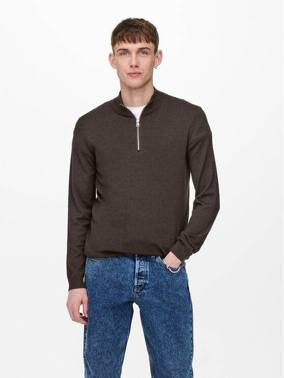 Only & Sons Sveter 22021264 Hnedá Regular Fit