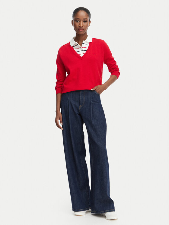 Tommy Jeans Tommy Jeans Πουλόβερ Essential DW0DW19888 Κόκκινο Regular Fit