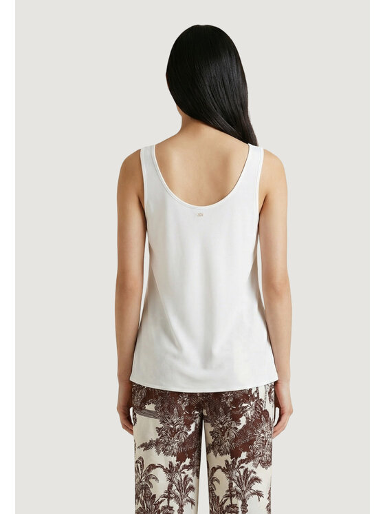 Artigli Artigli Canottiera SCOLLO A V IN RASO Bianco Casual Fit