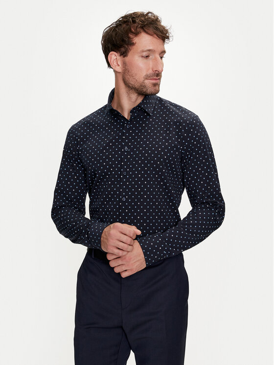 Calvin Klein Calvin Klein Košile K10K113168 Tmavomodrá Slim Fit