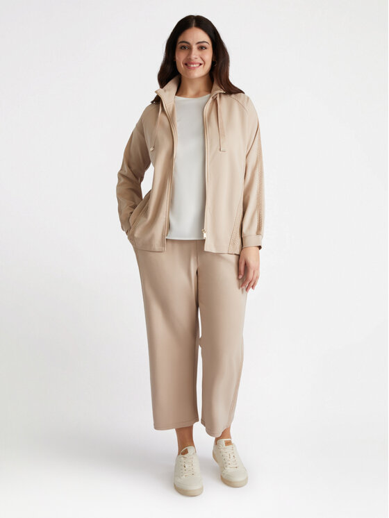 Fiorella Rubino Fiorella Rubino Spodnie materiałowe P989L002061N002 Écru Cropp Fit