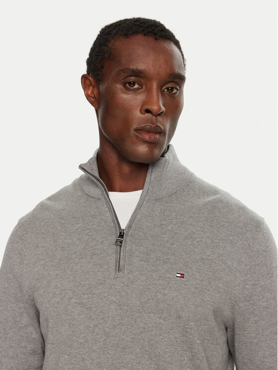 Tommy Hilfiger Tommy Hilfiger Sweter Essential MW0MW37331 Szary Regular Fit