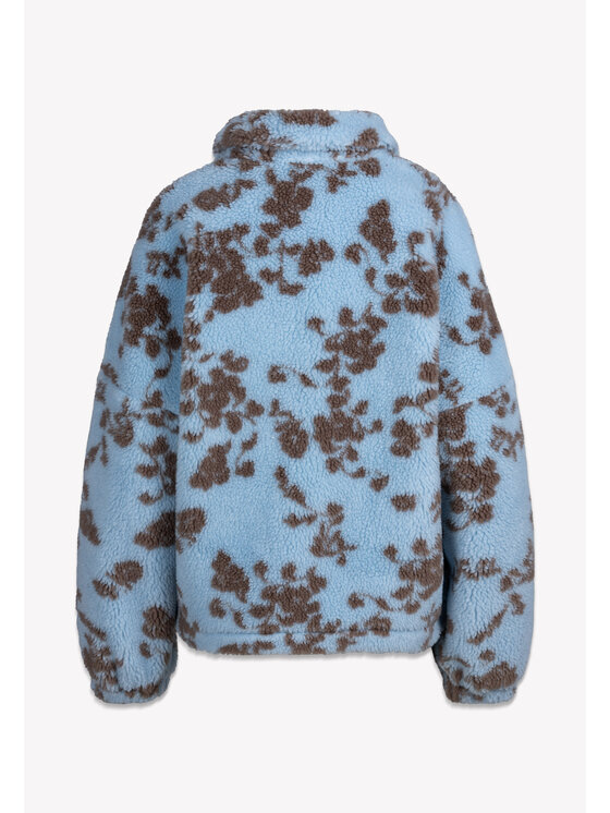 BIZUU BIZUU Bunda pro přechodné období TEDDY FLORAL FLEECE JACKET Modrá Standard Fit