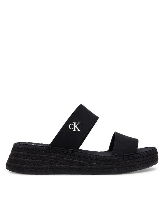 Calvin Klein Jeans Espadrilky Sporty Rope Mg Lth Webbing YW0YW01704 Čierna