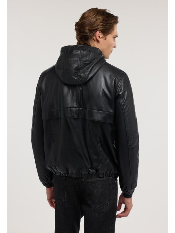 Trussardi Trussardi Kurtka skórzana R311M000065N033 Czarny Regular Fit