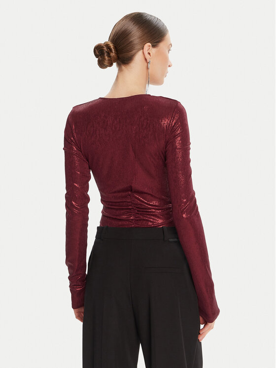 Patrizia Pepe Patrizia Pepe Body 8M1735 J276 Bordowy Regular Fit