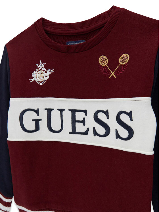 Guess Guess Majica dugih rukava N6YQ08 K4101 Tamnocrvena Regular Fit