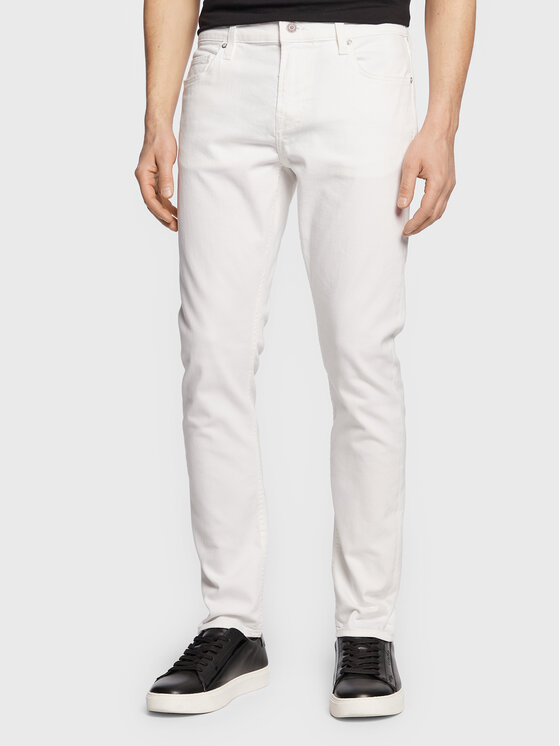 Guess Jeans hlače Chris M3GA27 D4Z91 Bela Skinny Fit