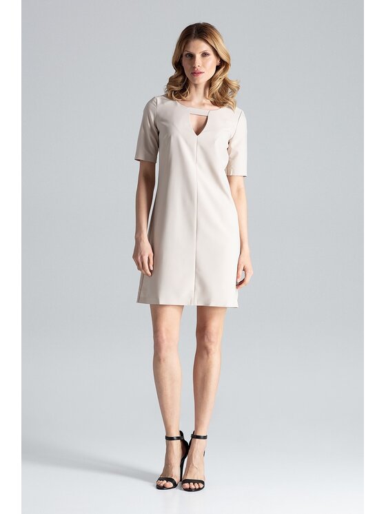 FIGL FIGL Φόρεμα M634 Μπεζ Regular Fit