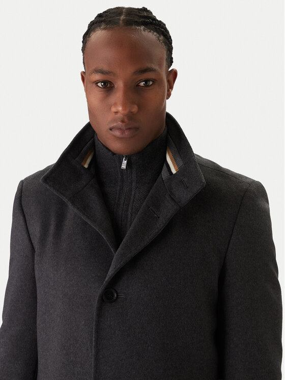 BOSS BOSS Palton de lână H-Hyde 50551078 Gri Slim Fit