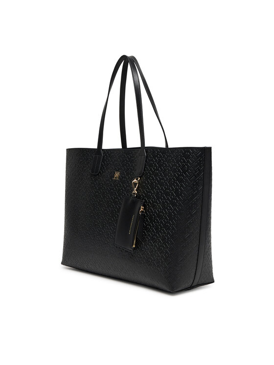 Tommy Hilfiger Tommy Hilfiger Torebka Th Icon Tote Mono AW0AW17687 Czarny