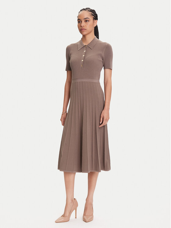 MICHAEL Michael Kors MICHAEL Michael Kors Pletena obleka MT5834F33D Bež Regular Fit