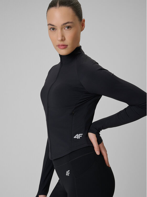 4F 4F Bluza techniczna TRAINING Czarny Slim Fit
