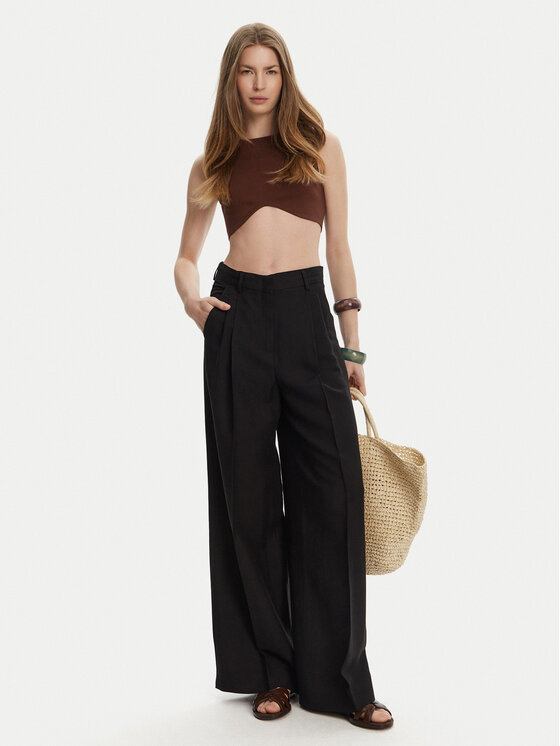 Weekend Max Mara Weekend Max Mara Palazzo kalhoty Veliero 2515131132 Černá Wide Leg