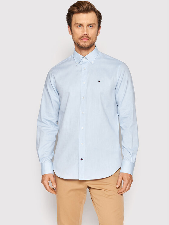 Tommy Hilfiger Tailored Marškiniai Oxford Solid MW0MW23456 Mėlyna Regular Fit