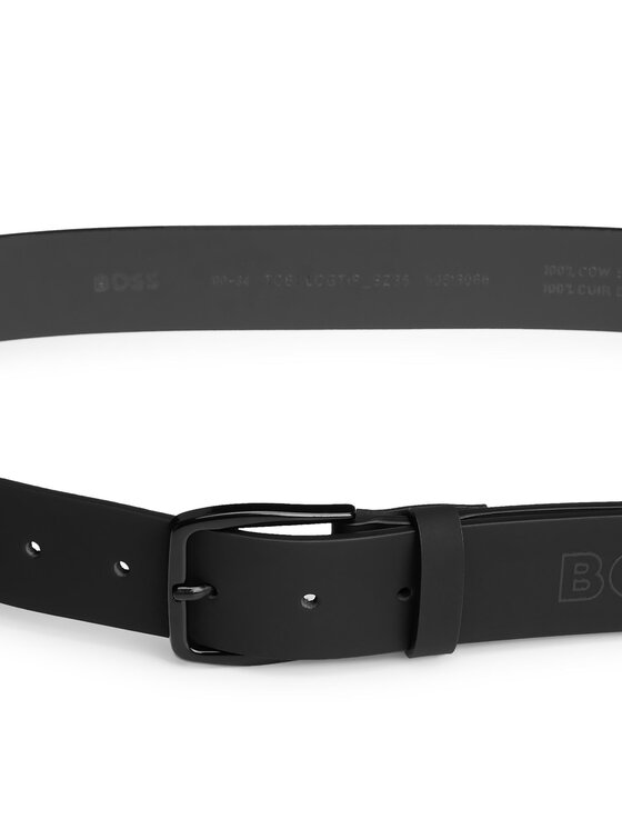 BOSS Boss Чоловічий ремінь Tobi-Logtip Sz35 50513086 Чорний