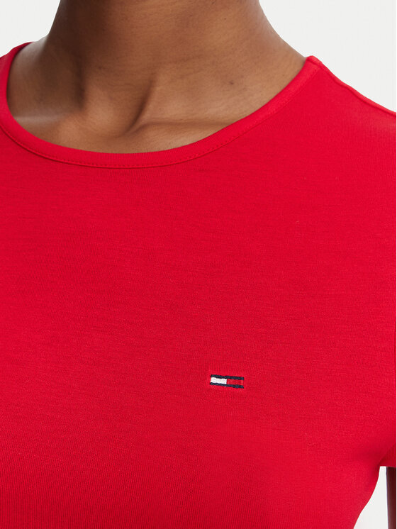 Tommy Jeans Tommy Jeans T-shirt Draped DW0DW22802 Rosso Slim Fit