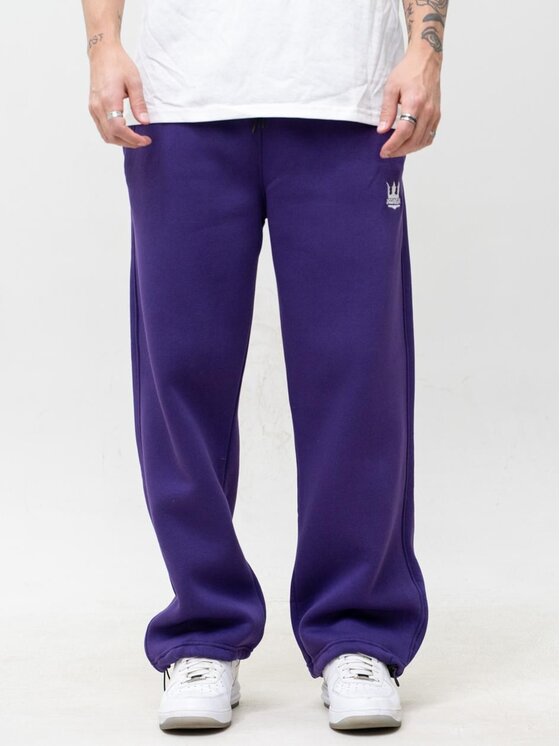Jigga Wear Jigga Wear Spodnie dresowe Szerokie regulowane luźne 130311 Fioletowy Baggy Fit