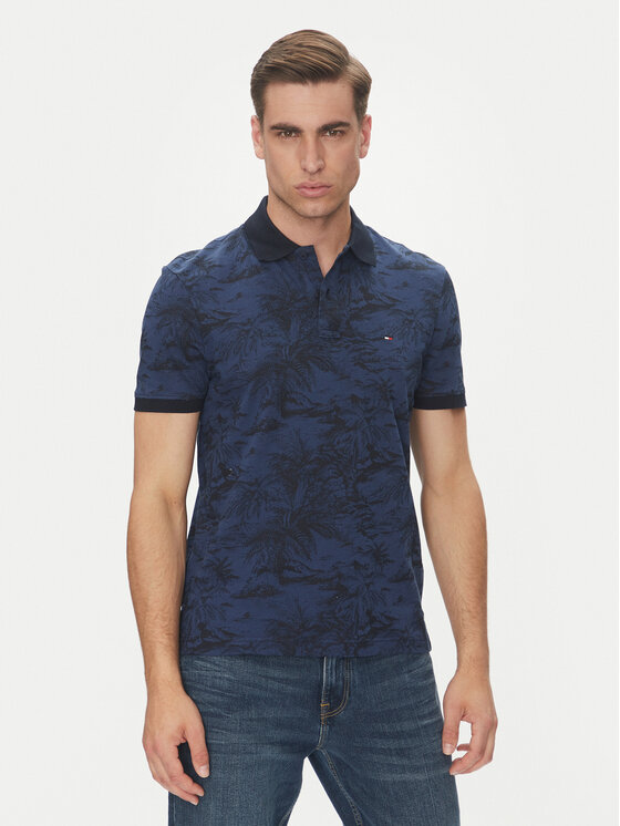 Tommy Hilfiger Tommy Hilfiger Polo MW0MW38475 Granatowy Regular Fit