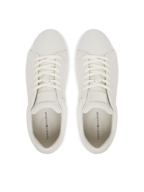 Tommy Hilfiger Tommy Hilfiger Снікерcи Court Best Tumbled Lth FM0FM05324 Écru