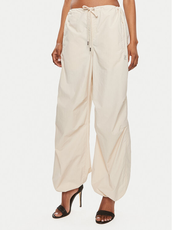 Juicy Couture Bavlnené nohavice Ayla JCWBJ24341 Béžová Oversize