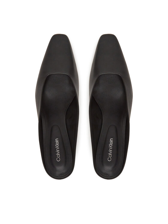 Calvin Klein Calvin Klein Klapki Heel Mule Pump 50 - Lth HW0HW02332 Czarny