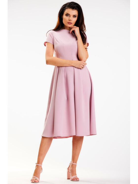 Awama Awama Sukienka letnia A569 Różowy Basic Fit