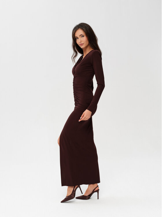Roco Fashion Roco Fashion Sukienka wieczorowa Eloria Brązowy Slim Fit