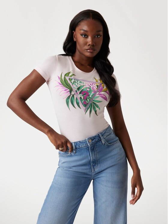 Guess T-Shirt 172941 Różowy Classic Fit
