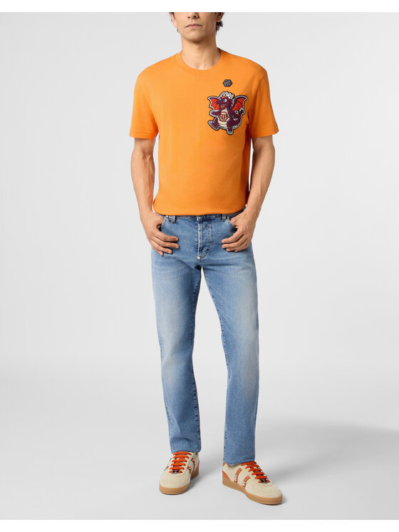 PHILIPP PLEIN PHILIPP PLEIN T-Shirt 31374 Oranžová Regular Fit