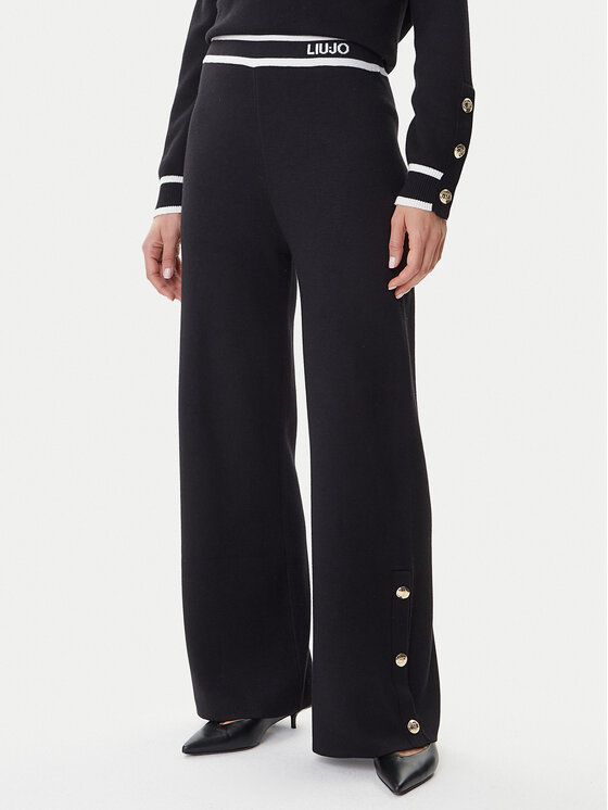 Liu Jo Liu Jo Úpletové kalhoty TF5252 MS59L Černá Regular Fit