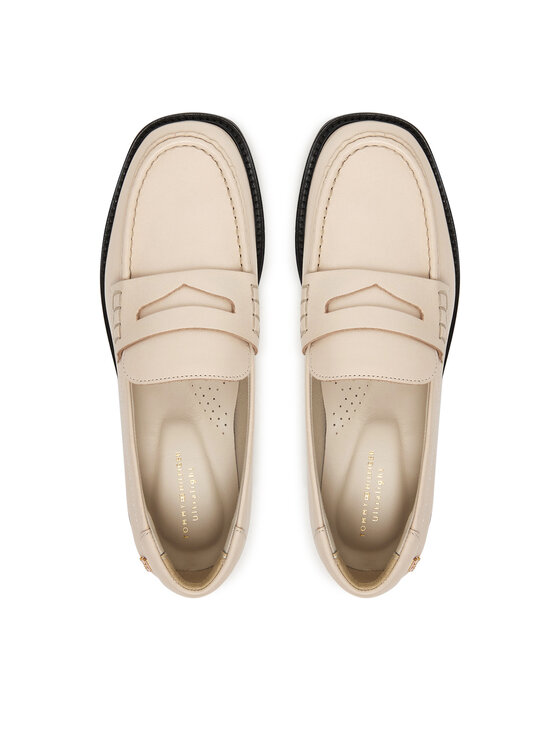 Tommy Hilfiger Tommy Hilfiger Loaferek Elettra Penny Leather FW0FW09360 Ekru
