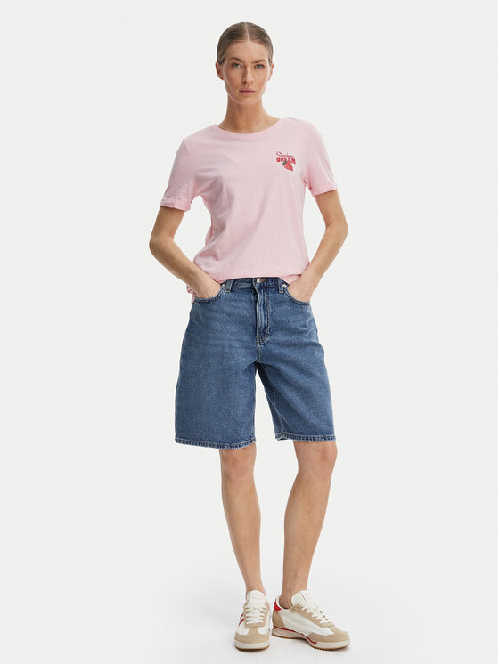 ONLY ONLY Тишърт Kita 15291465 Розов Regular Fit