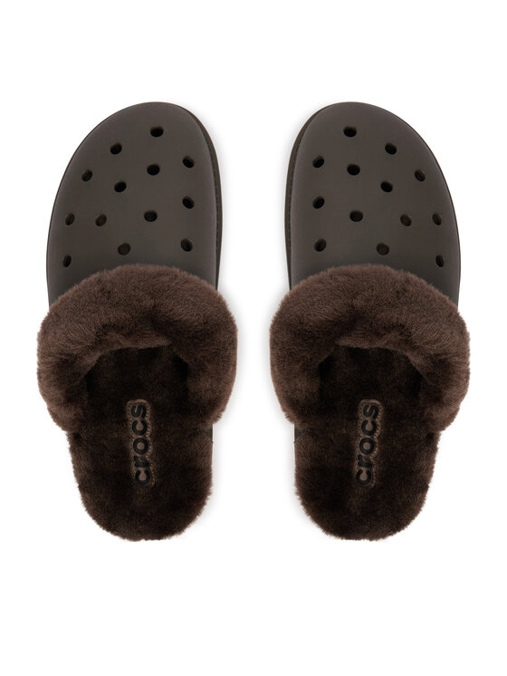 Crocs Crocs Copati Classic Fuzz Scuff 212143 Rjava