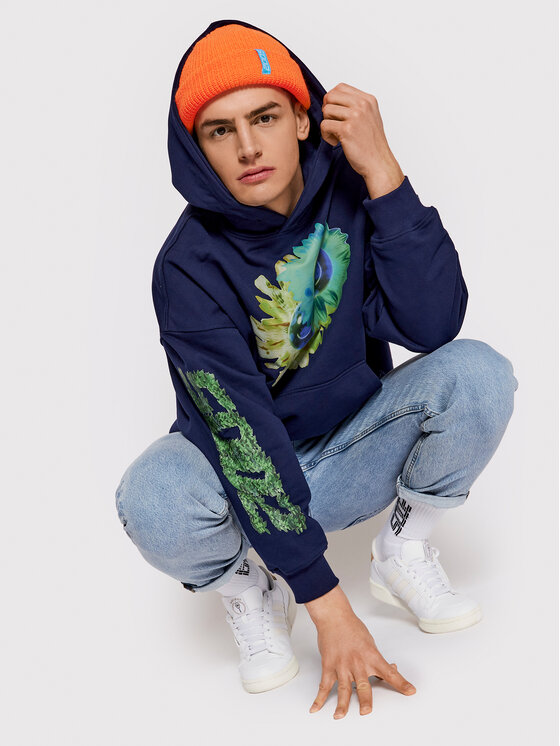 Felpa Unisex Flower Globe Blu scuro Regular Fit