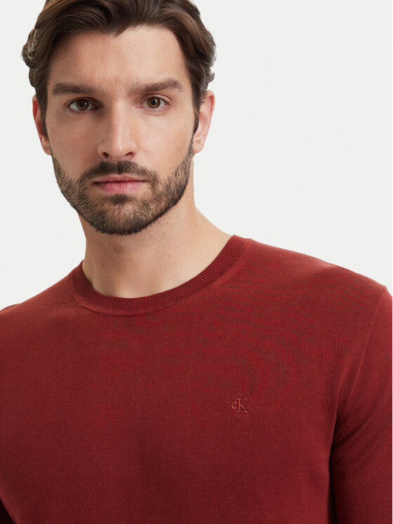 Calvin Klein Calvin Klein Džemper LV040BM343 Tamno crvena Regular Fit