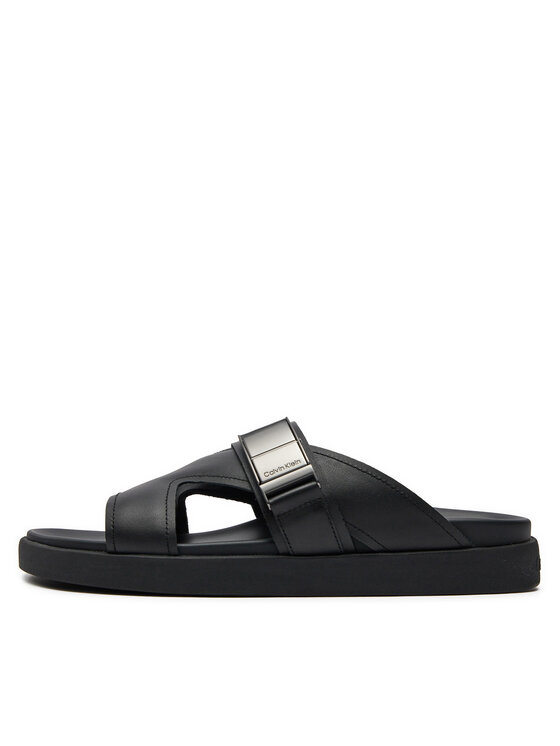 Calvin Klein Calvin Klein Šľapky 3 Strap W/ Iconic Plaque HM0HM01382 Čierna