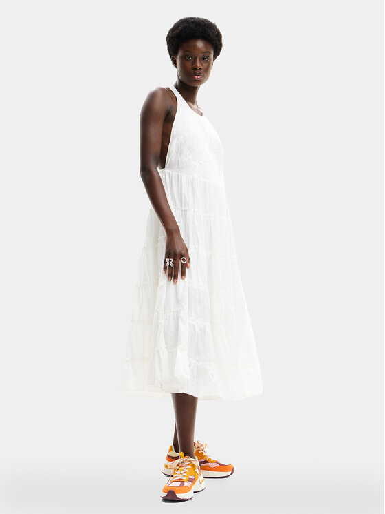Desigual Desigual Sommerkleid MONSIEUR CHRISTIAN LACROIX Romantic 24SWVW78 Weiß Regular Fit