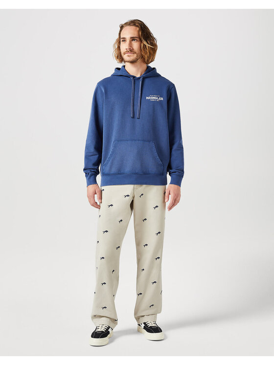Wrangler Wrangler Bluza GRAPHIC HOODIE Niebieski Loose Fit