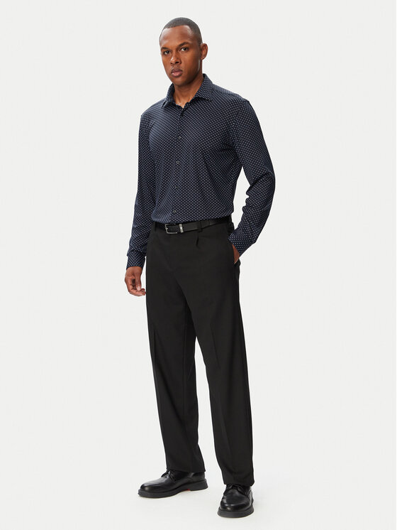 HUGO HUGO Srajca Kenno 50566332 Mornarsko modra Slim Fit