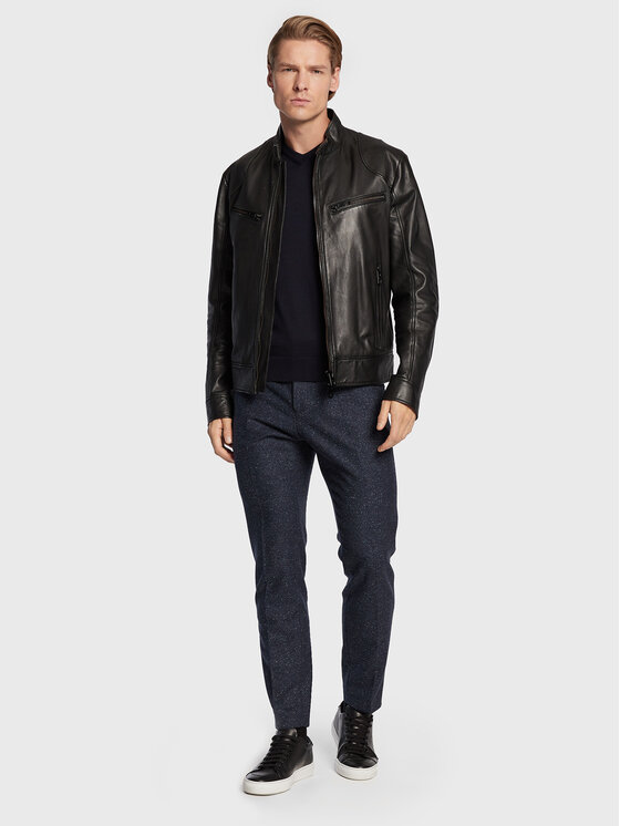 BOSS Boss Megztinis Baram-L 50476363 Tamsiai mėlyna Slim Fit
