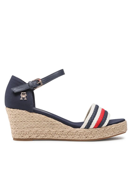 Espadrile Tommy Hilfiger Mid Wedge Corporate FW0FW07078 Space Blue DW6