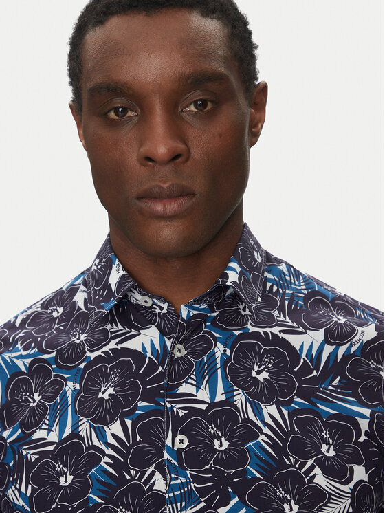 Hechter Paris Hechter Paris Koszula 60267 151604 Granatowy Modern Fit